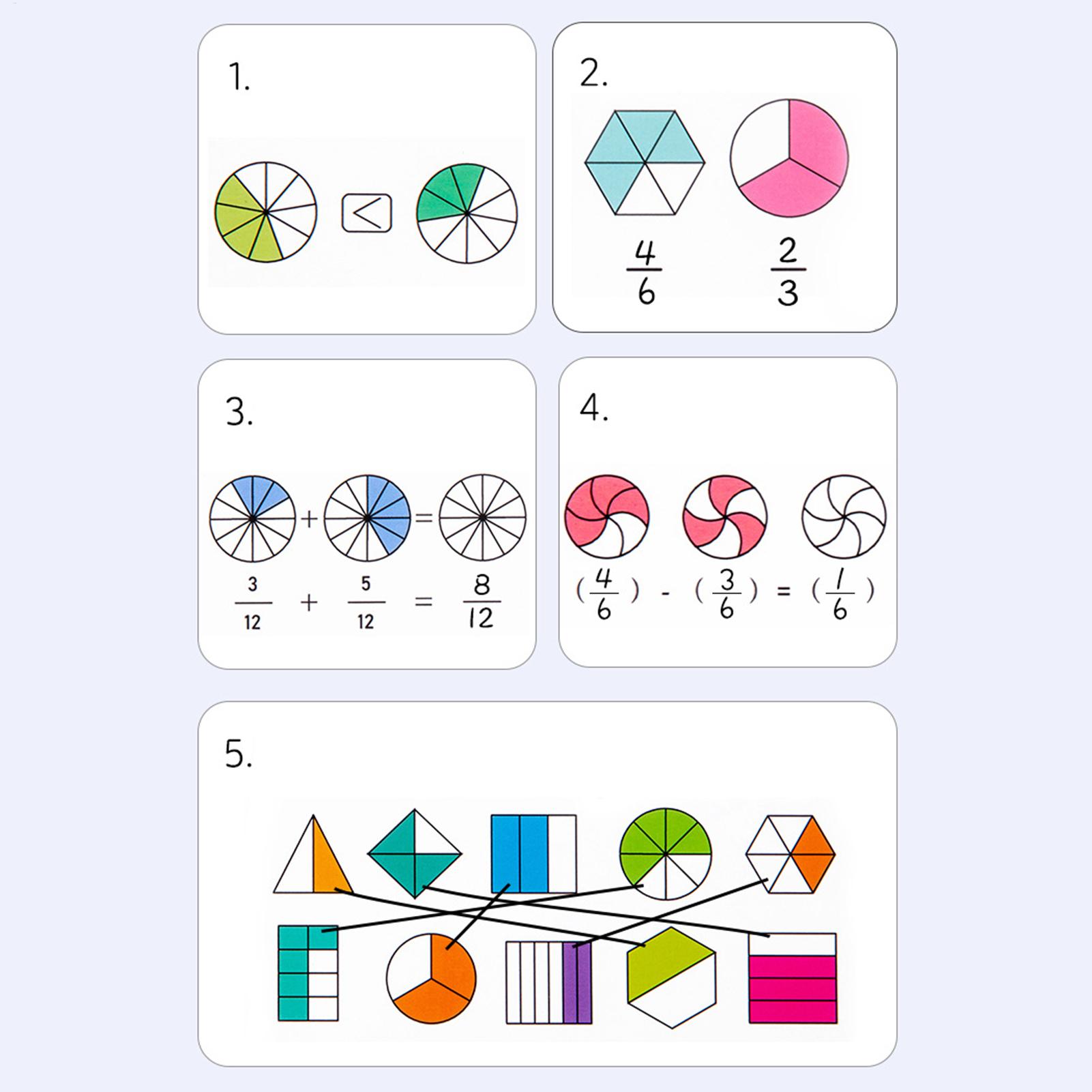 Kids Education Center - Magnetic Fraction Tiles Magnetic Educational Teaching