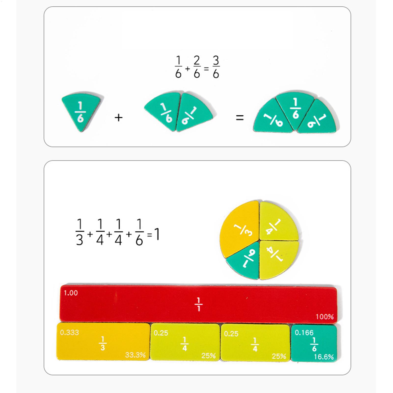 Kids Education Center - Fraction Manipulatives Magnetic Educational Circles Puzzle