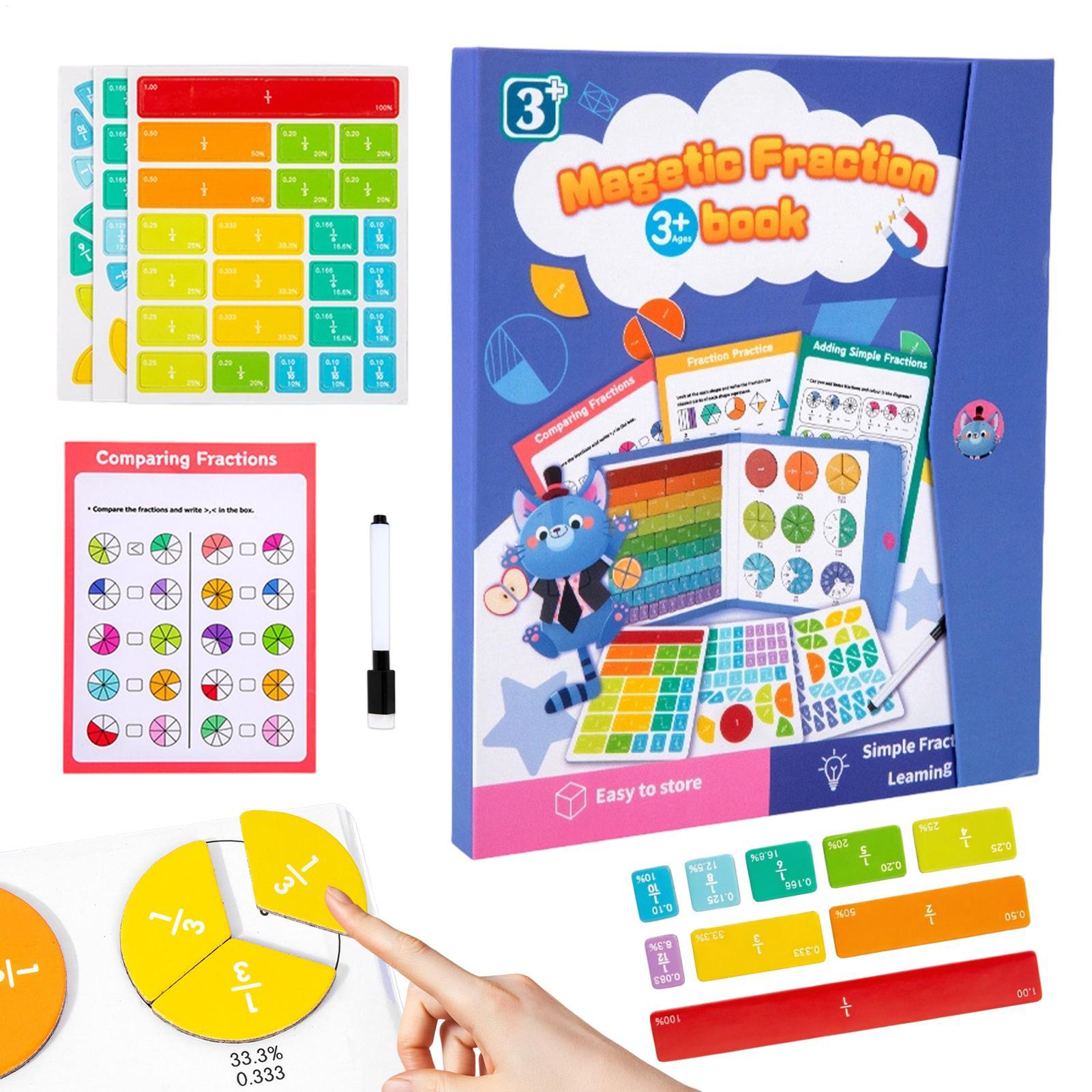 Kids Education Center - Magnetic Fraction Board Educational Teaching Magnetic