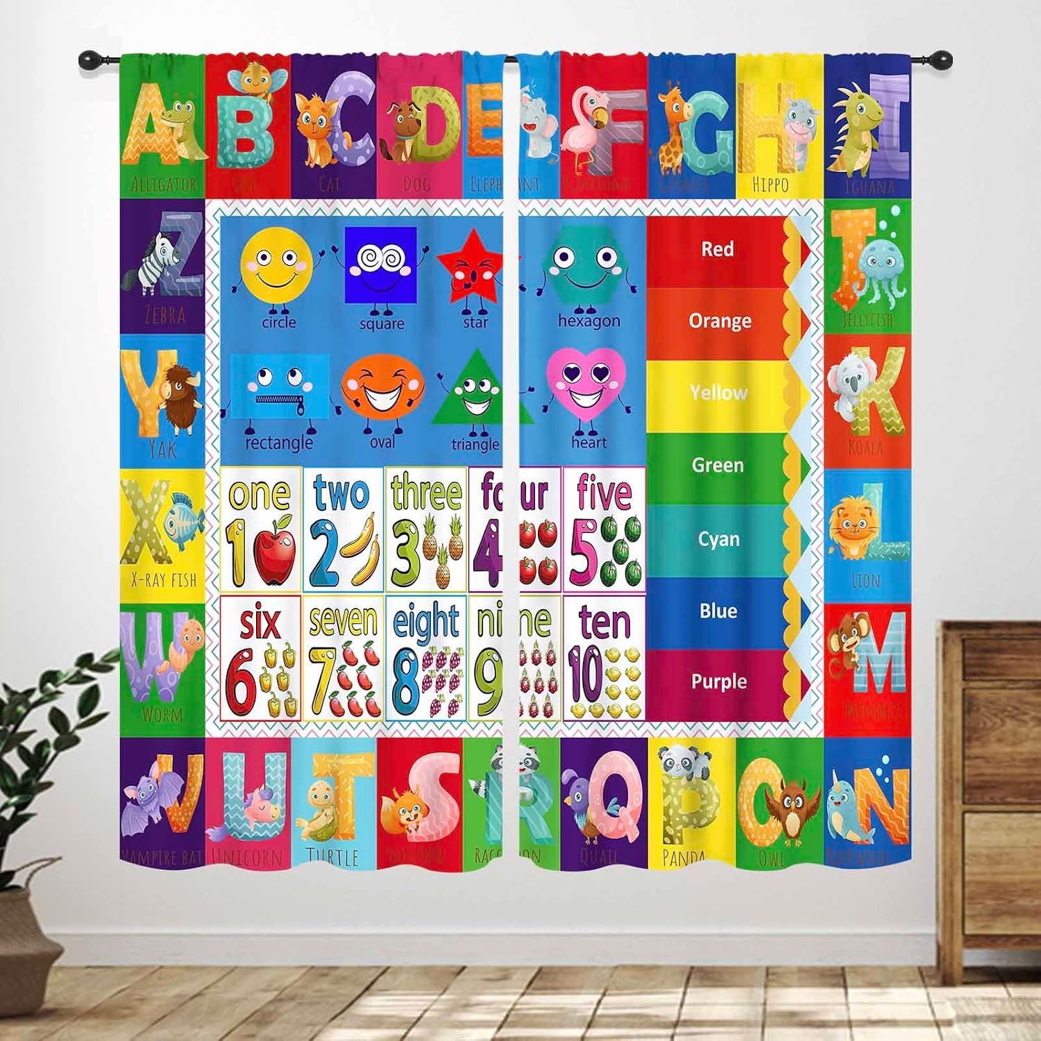 ABC Number Shape Curtain Panel - огляд і ціна Abc Kids Early Education