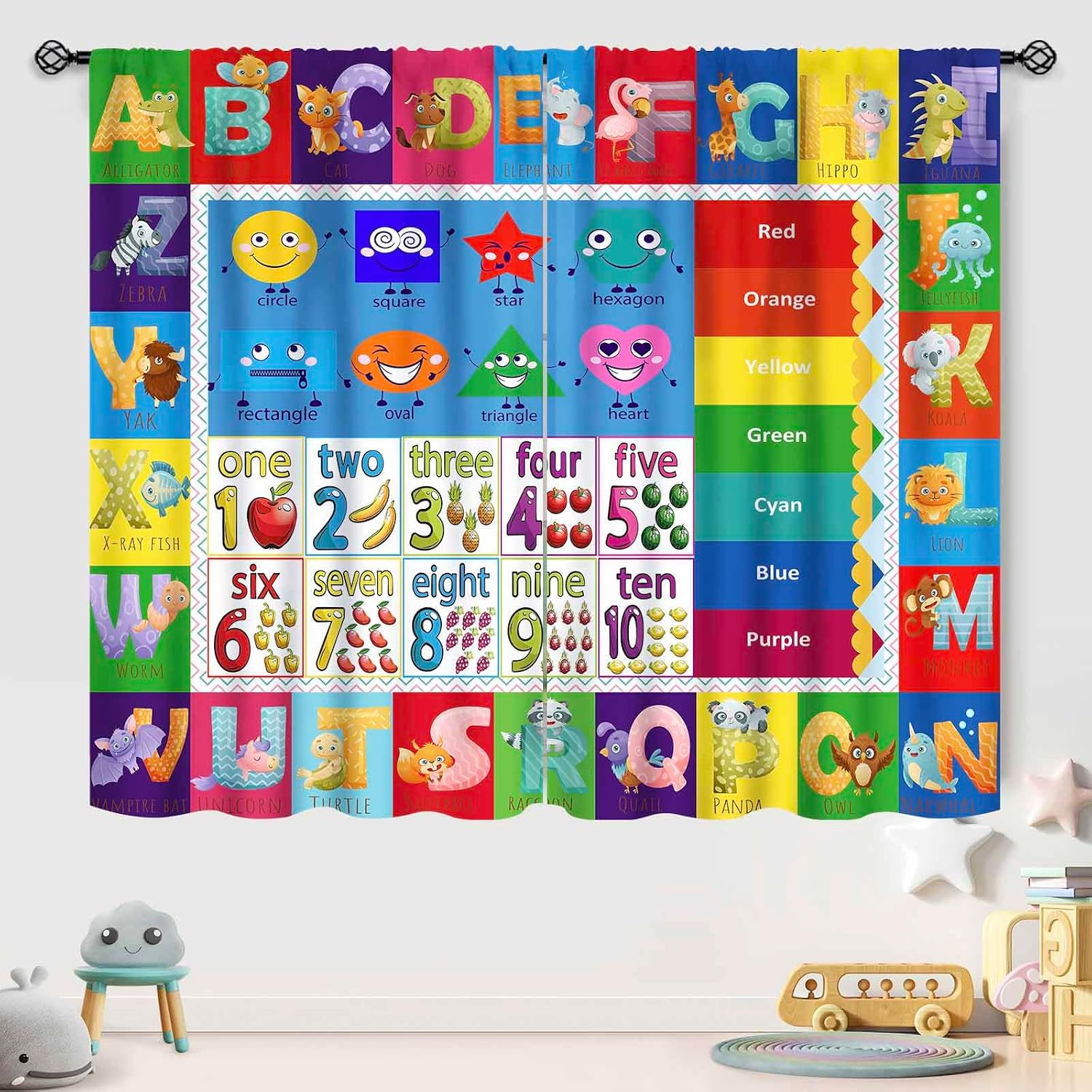 ABC Number Shape Curtain Panel - огляд і ціна Abc Kids Early Education
