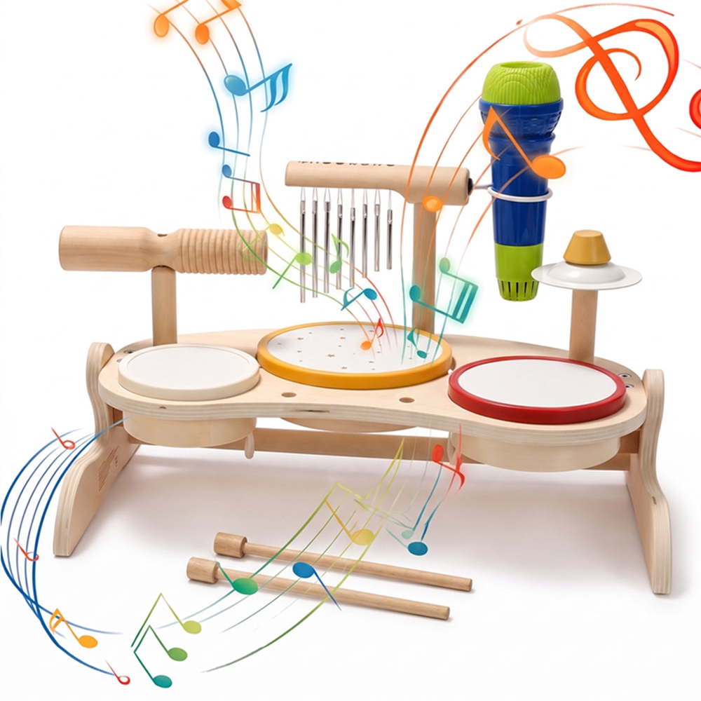 Kids Wooden Drum Set Musical T - огляд і ціна Kids Education Table