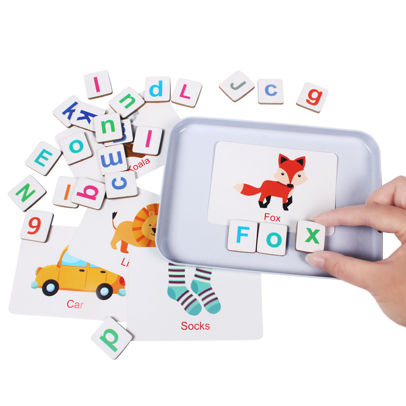 Wooden Puzzle Flash Cards Game - огляд і ціна Kids Education Words