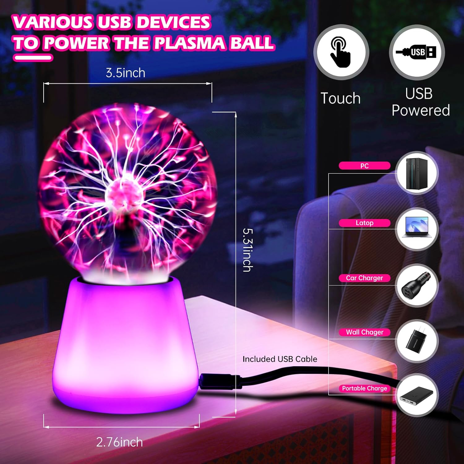 Plasma Ball Lamp Interactive T - огляд і ціна Globe Interactive Light